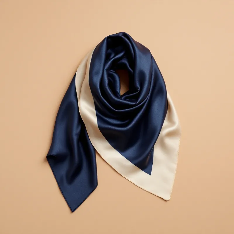 Illustration of a silk satin triangle scarf