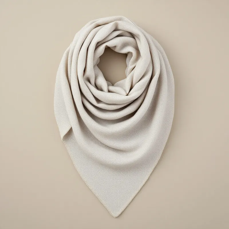 Illustration of a thin knit grey wool triangle shawl